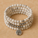 Bracelet Mala "Douceur Féminine" en Howlite