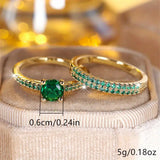 Set de Bagues Duo avec Émeraude en Or