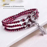 Bracelet Multi-tours "Abondance" en Grenat