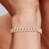 Bracelet Cubain avec Moissanite