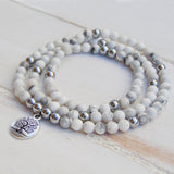 Bracelet Mala "Douceur Féminine" en Howlite