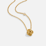 Collier avec Pendentif Rose Dorée