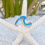 Bague Ondulée en Argent avec Opale Bleue