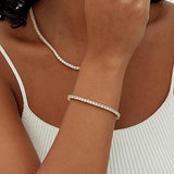 Bracelet de tennis plaqué or avec moissanite