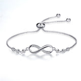 Bracelet ajustable chic en or rose en forme d'infini