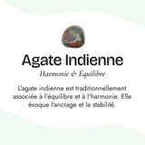 Collier Mala "Chemin de Lumière" en Agate Indienne & Quartz Blanc