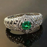Bague Art Déco Émeraude | Or Blanc
