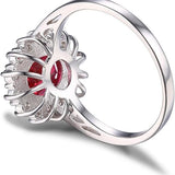 Bague auréole rubis classique | Or blanc