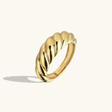 Bague Croissant | Or Blanc