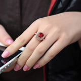 Bague Énoncé Rubis Auréole | Or Rose