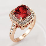 Bague Énoncé Rubis Auréole | Or Rose