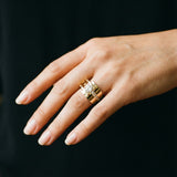 Bague Irrégulière Rétro Doré avec Zircon