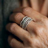 Bague rétro avec zircon en couches | Or