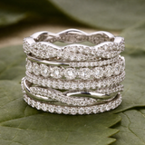 Bague rétro avec zircon en couches | Or