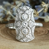 Bague Rétro en argent brillant
