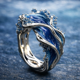 Bague Vintage Dorée avec Vague Océanique