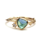 Bague vintage avec pierre bleue | Or