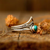 Bague avec perles turquoises
