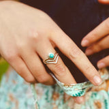 Bague avec perles turquoises