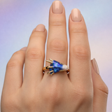 Bague dragon ajustable et émail fait main | Argent