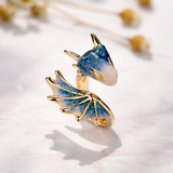 Bague dragon ajustable et émail fait main | Argent