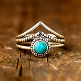 Bague en Perles Turquoise Velora | Or