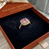 Bague en Saphir Rose en Coussin | Or