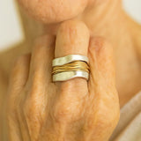 Bague en argent avec fils d'or