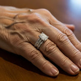 Bague rétro avec des couches brillantes | Argent
