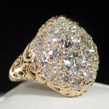 Bague rétro avec pierre rouge et diamant | Argent
