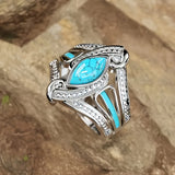 Bague en turquoise en or blanc