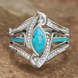 Bague en turquoise en or blanc