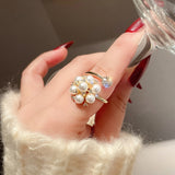 Bague réglable avec des perles mignonnes