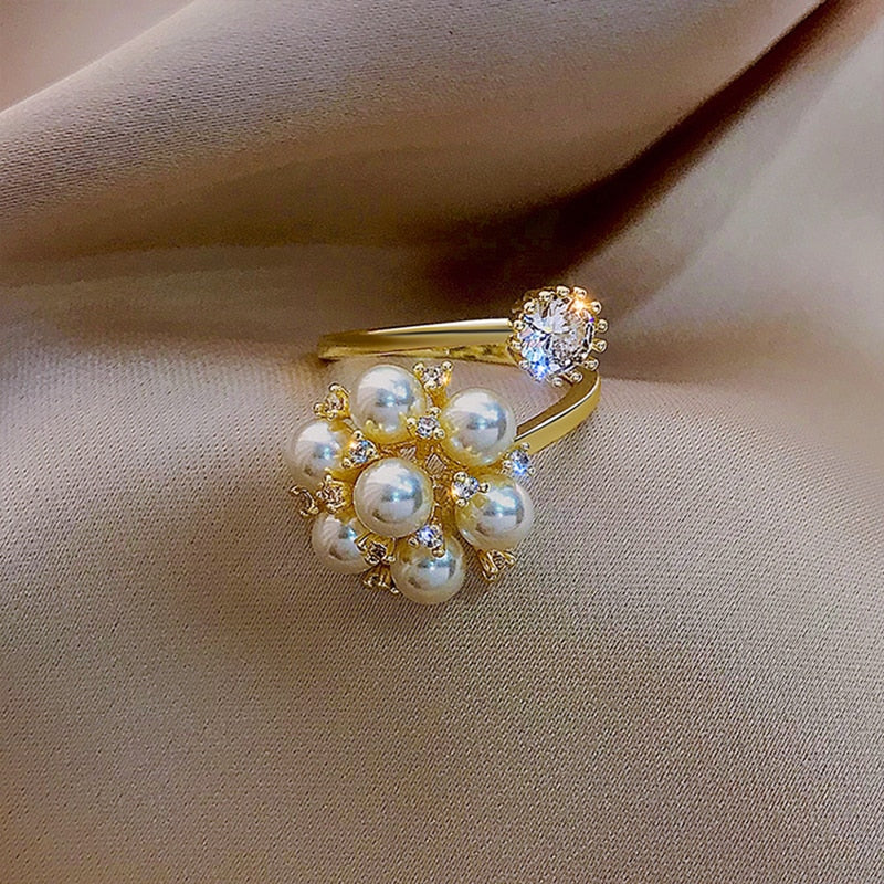 Bague réglable avec des perles mignonnes