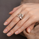 Bague rétro « Oco » en or et argent