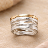 Bague rétro « Oco » en or et argent
