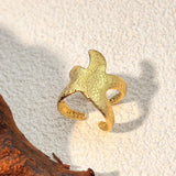 Bague rétro ajustable « étoile de mer » | Or