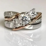 Bague rétro et argent avec zircon | Or