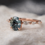 Bague rétro avec saphir | Or rose