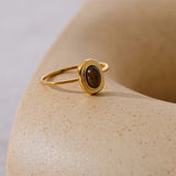 Bague vintage avec pierre précieuse brune | Or
