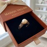 Bague Rétro Dorée avec Perle