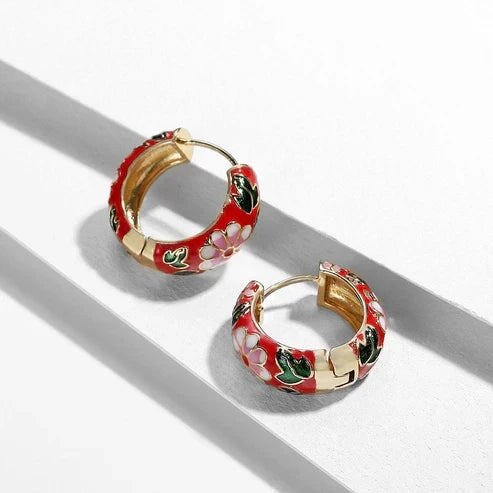 Bijoux fleurs noir luxe | Or
