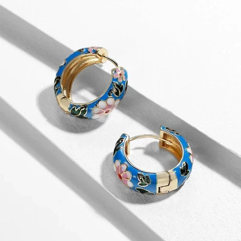 Bijoux fleurs noir luxe | Or