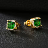 Boucles d'oreilles « Karina » avec pierre émeraude | Or