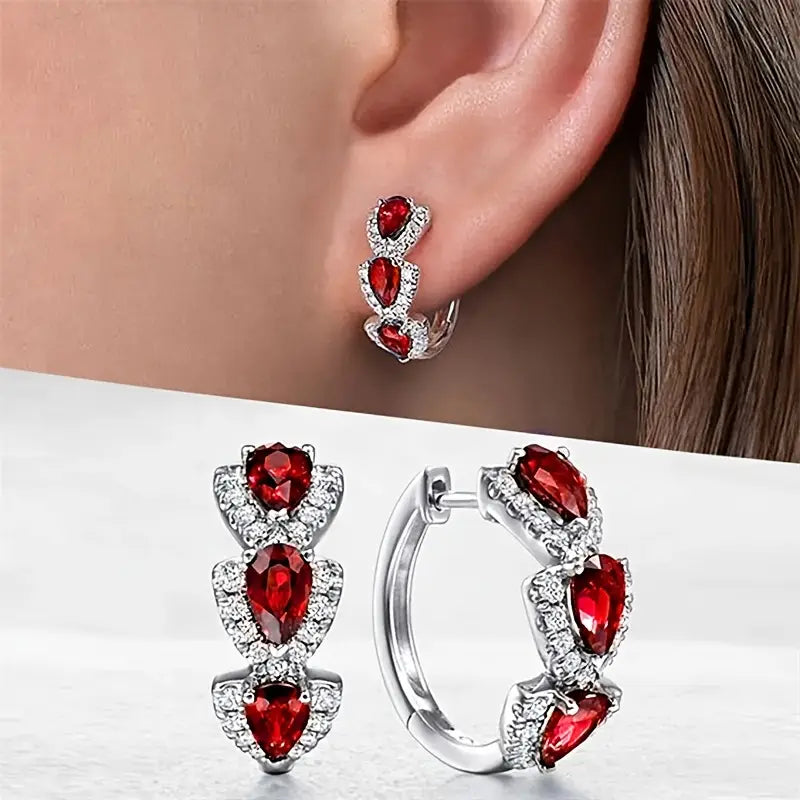 Boucles d'oreilles à rayures avec cristal brillant