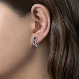Boucles d'oreilles à rayures avec cristal brillant