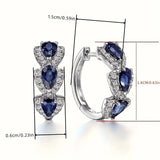 Boucles d'oreilles à rayures avec cristal brillant