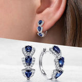 Boucles d'oreilles à rayures avec cristal brillant