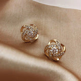 Boucles d'oreilles avec des billes en zirconium en or