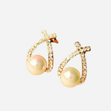 Boucles d'oreilles avec perles et cristaux tressés